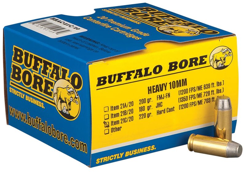 Buffalo Bore 10mm Auto 220gr Hard Cast Ammo 20 Rounds