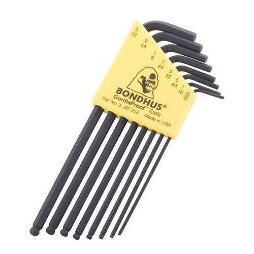 BONDHUS BALLDRIVER Hex Key L-Wrench .050-5/32 8-Piece Set