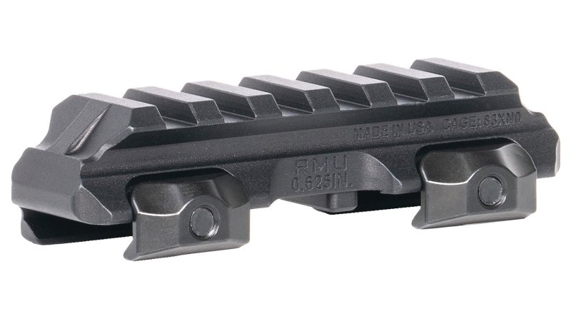 Reptilia 100271 RMU Mount 6 Slot Black 7075-T6 Aluminum Picatinny Rail