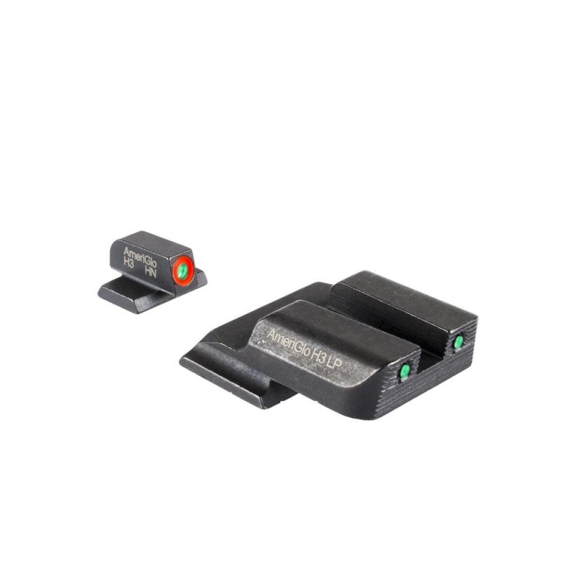AmeriGlo SW-816 Trooper Tritium Sight Set for S&W M&P Green/Orange