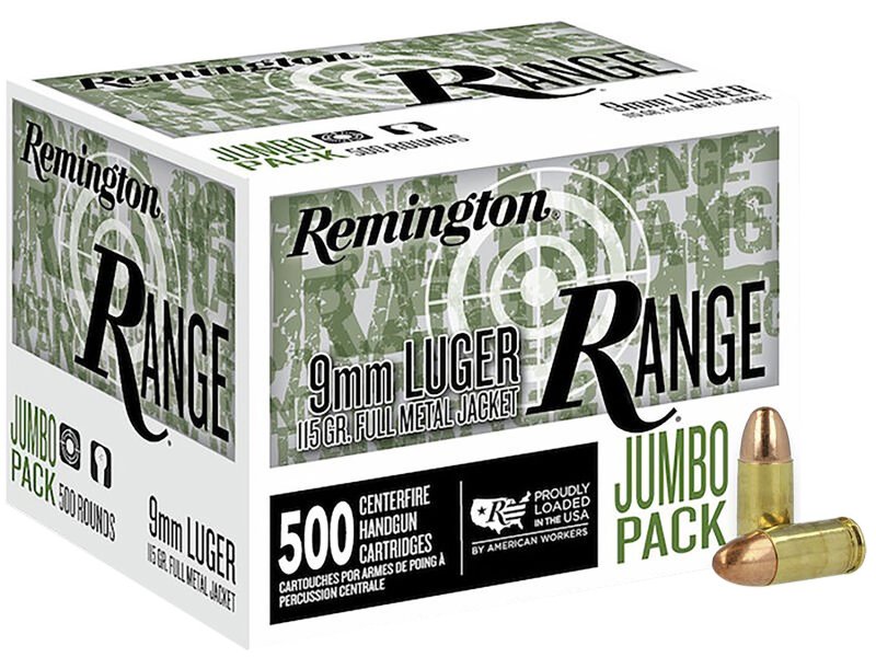 Remington R27779 9mm Luger 115gr FMJ Ammo 500/Box