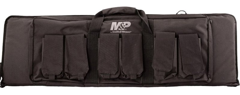 M&P Accessories 110025 Pro Tac 42" Black Nylon Gun Bag with Adjustable Padded Strap, Double Zipper, External Pouch & Ballistic Fabric Protection