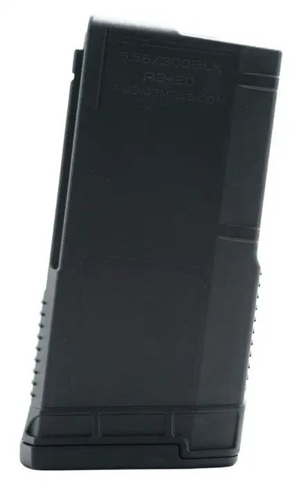 AMEND2 MOD A 5.56MM/300 BLK OUT AR15 BLACK POLY STRAIGHT MAG 20RD ( 50 PER CASE )