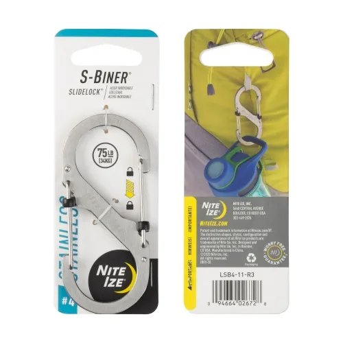 Nite-Ize S-Biner Stainless Steel SlideLock Carabiner Keychain