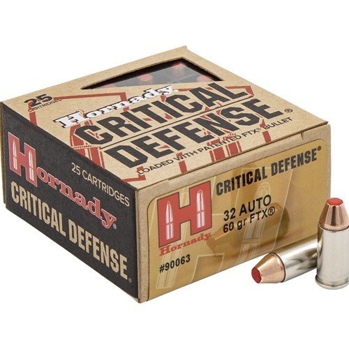Hornady Critical Defense 32 ACP 60 Grain FTX 25 Round Box 90063