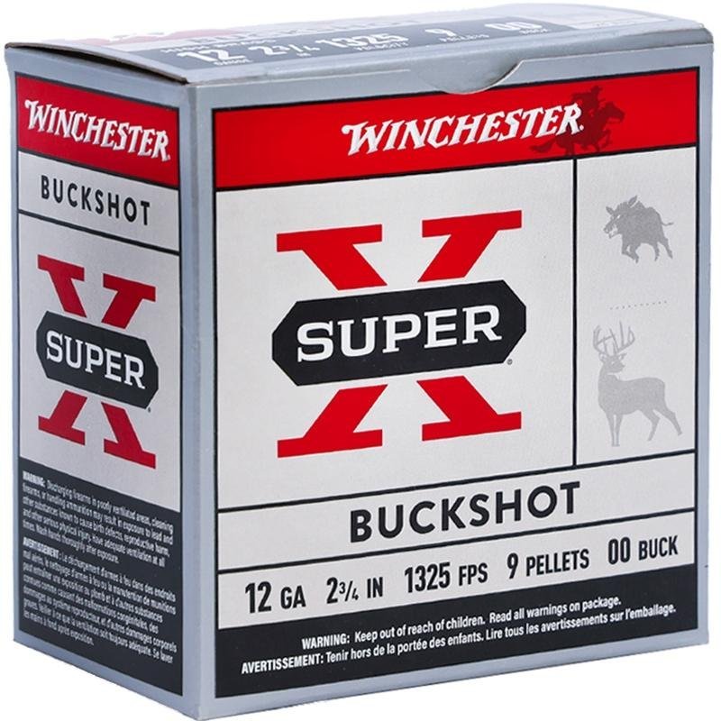 Winchester Super-X 12G 2.75" 00 Buck 25BX Shotgun Ammo