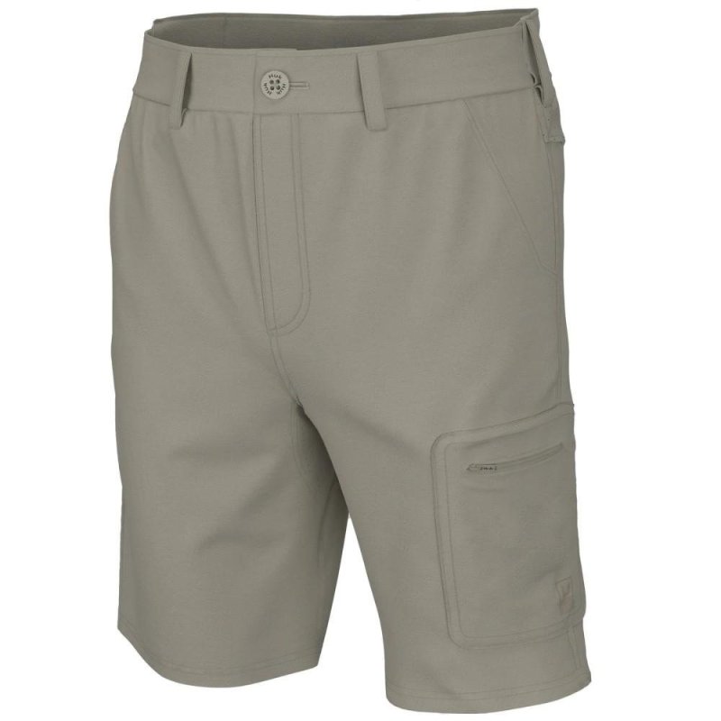 HUK H2000171-250-S Men's Next Level 10.5" Fishing Shorts Khaki