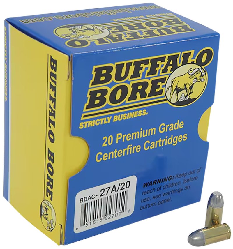 Buffalo Bore 27A20 380ACP +P 100gr Hard Cast Flat Nose Ammo 20/Box
