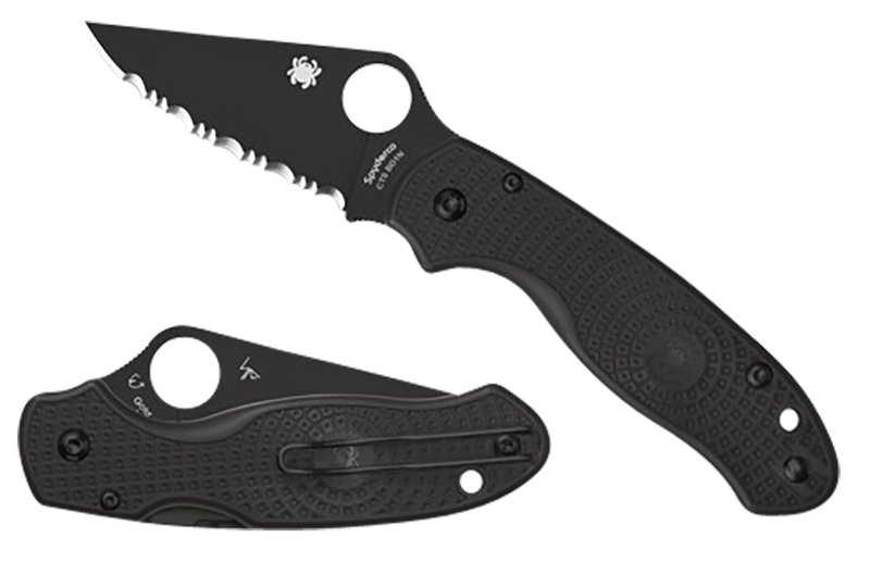 Spyderco C223PBBK Para 3 Lightweight 3" Black Plain Edge CTS-BD1N Blade