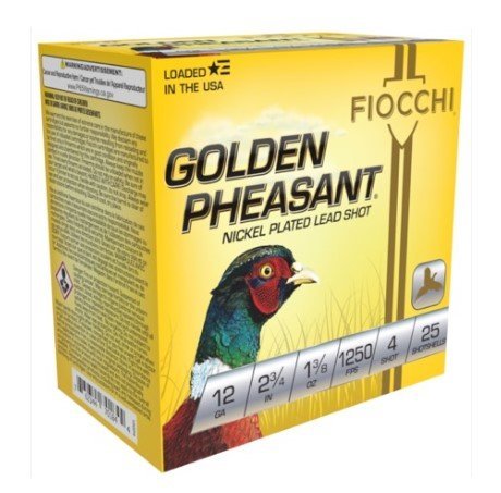 Fiocchi Golden Pheasant 12 Gauge 2.75In 1-3/8oz #4 1250FPS