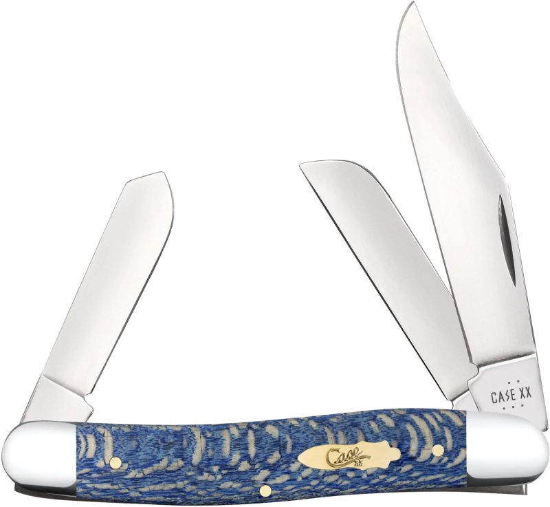 Case CAE Stockman Blue Sycamore Wood Folding Knife
