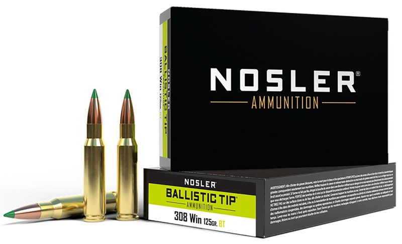 Nosler Ballistic TIP 40061 .308 Win 125gr Spitzer 20 Per Box