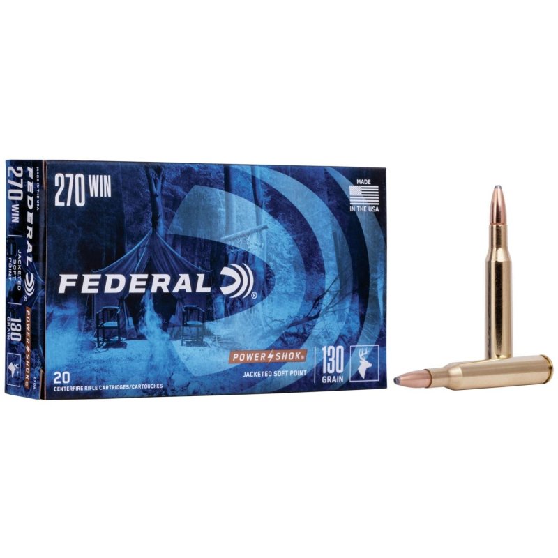 Federal 270A 270 Winchester 130 Grain Jacketed Soft Point 20 Rounds