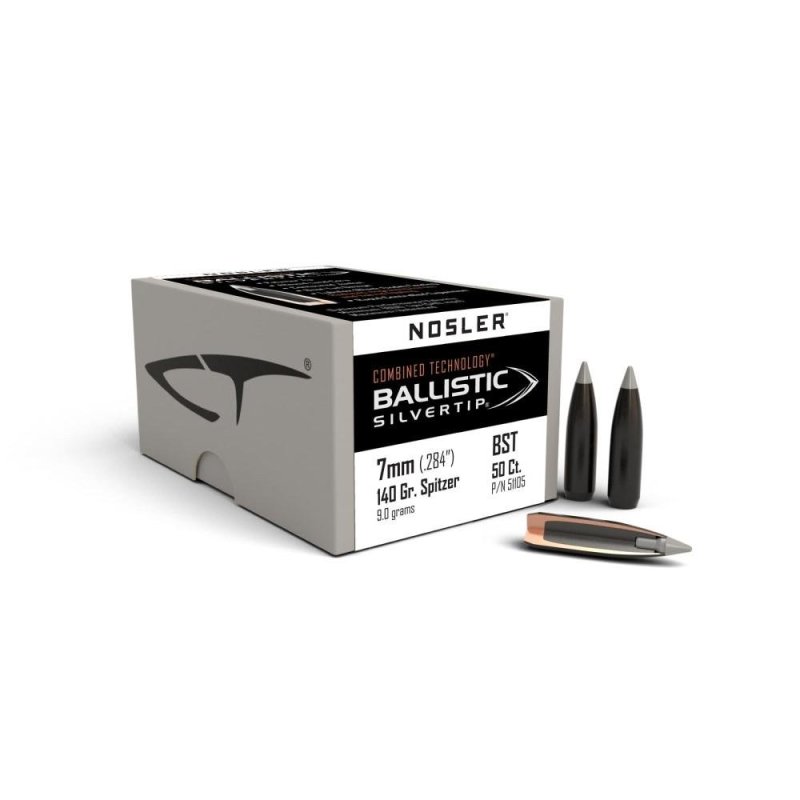 Nosler Ballistic SilverTip Hunting Bullets 7mm .284" 140 gr SBT-BSTIP 50-ct