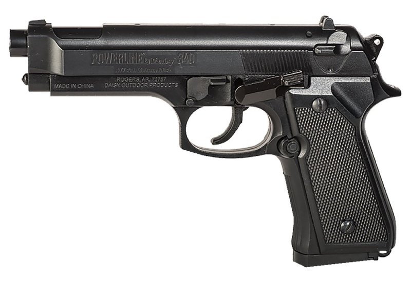 Daisy Powerline 340 Air Pistol Spring Piston 177 13+1 Black Checkered Polymer Grips
