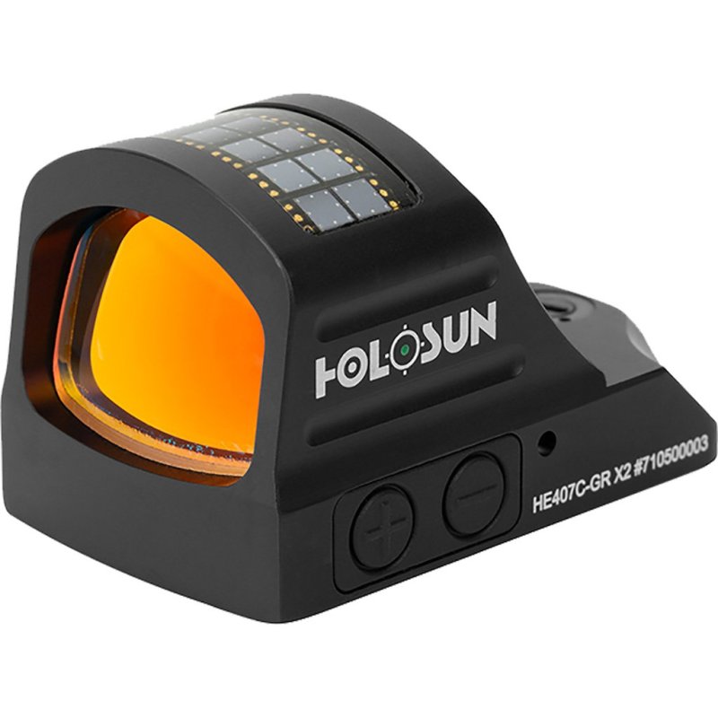 Holosun HE407C-GR-X2 2MOA Green Dot Solar Shake-Awake 0.63x0.91in