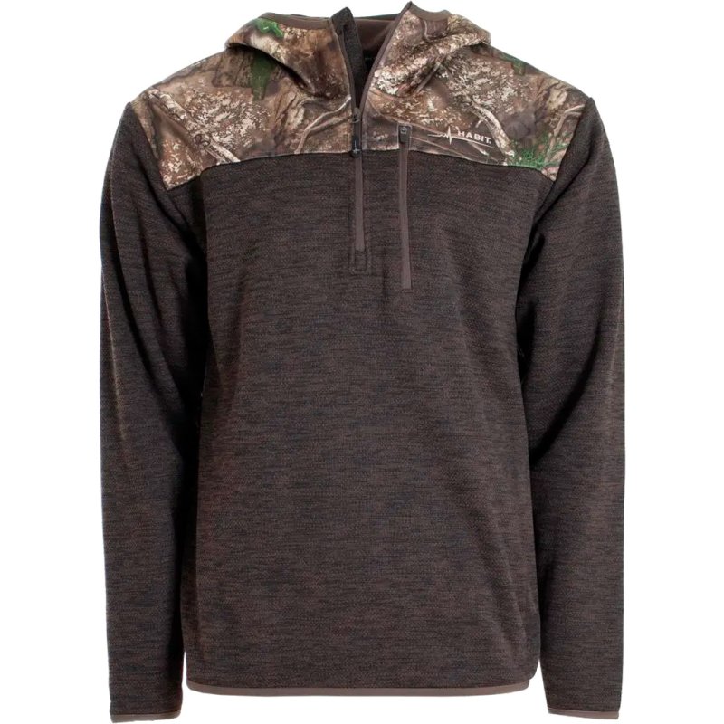Habit FJ10084-R 1/4-Zip Hooded Fleece Pullover M Realtree APX