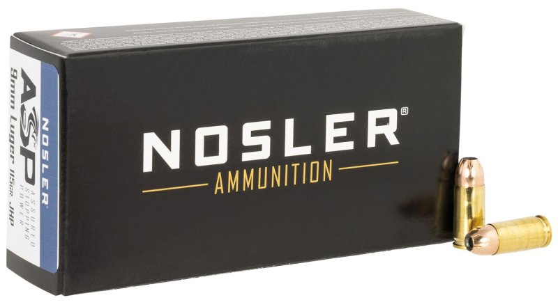 Nosler 51017 9mm Luger 115 Grain Jacketed Hollow Point 50 Rounds
