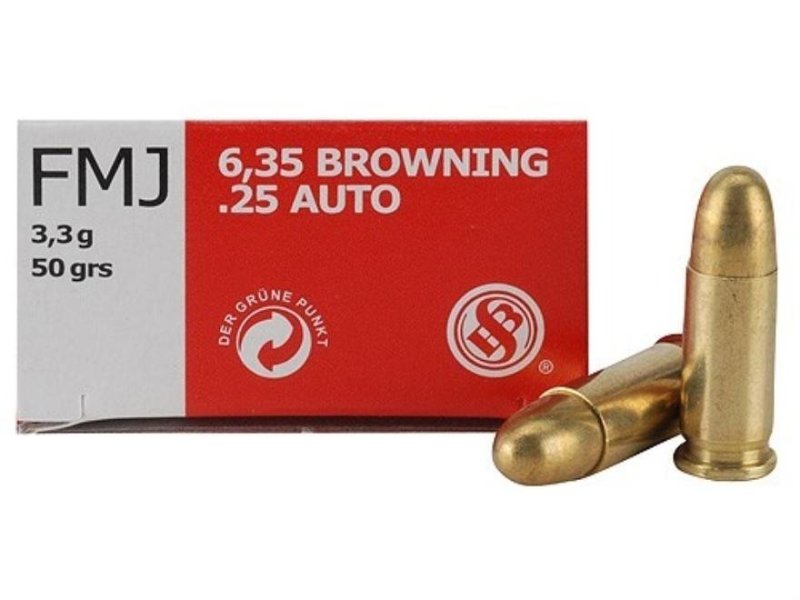 Sellier & Bellot SB25A Handgun Ammo 25 ACP 50gr FMJ 760fps 50rd