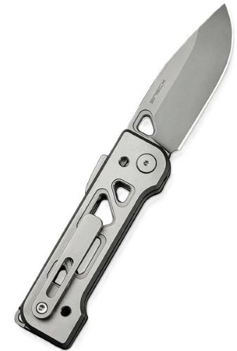 WEKNIFE Tyro Superlock Knife Gray Titanium Handle (2.91"" Stonewashed CPM 20CV Blade) WE24001-2, With An Extra Pivot Screw