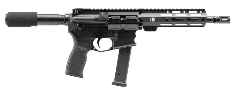 Bersa BAR9BS8BSC AR9 9mm Luger Semi-Auto Pistol, 8-Inch Barrel, 30+1 Round, Aluminum Frame, MagPul MOE+ Grip, KAW Valley XL Slim Compensator, 1:10 Twist, Class III Hard Anodized, 26-Inch Length
