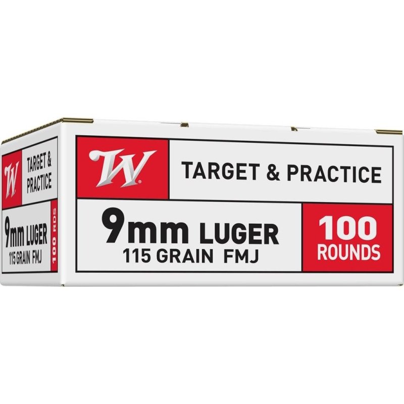 Winchester USA9MMVP Target 9mm Luger 115 gr Full Metal Jacket Ammo 100 Per