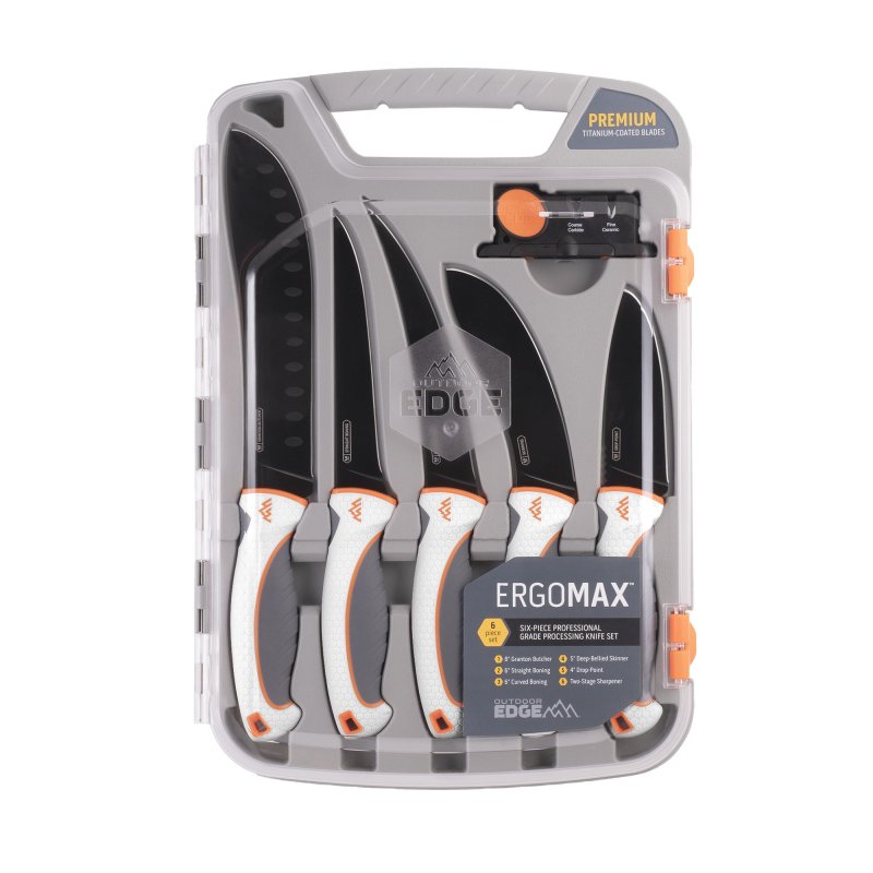 Outdoor Edge EM1 Ergo Max Processing Kit 5-Piece Black Titanium Blades