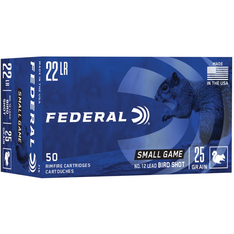 Federal Premium Game-Shok .22 LR #12 Bird Shot 25 Grain 50 Rounds