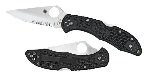 Spyderco C11SBK Delica 4 Serrated VG-10 2.88 In Black FRN