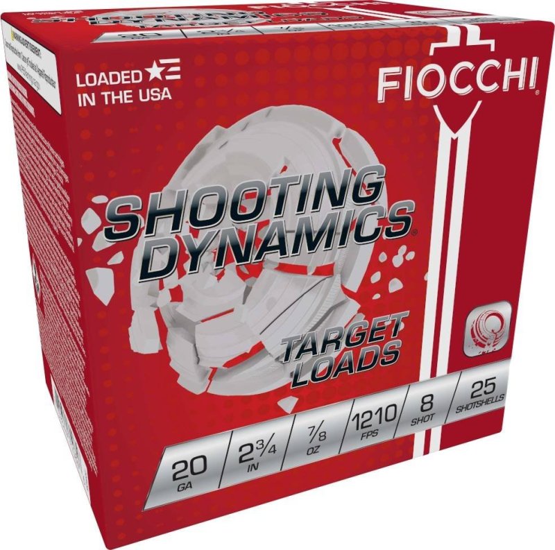 Fiocchi 20SD8 Shooting Dynamics 20 GA 2.75" 7/8 oz 1210 FPS 8 Shot 25 rd