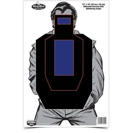 Birchwood Casey 35721 Bad Guy IPSC Target 12x18 In Orange/White 100-Pack