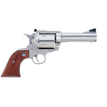 Ruger 0814 Super BlackHawk Revolver, 44 Rem Mag, 6-Round, 4.63" Barrel, Stainless Steel, Satin Finish, Hardwood Grip