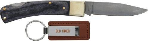 Old Timer 1259489 Lockback Knife Keychain 2-9/10 In Clip Point Grey
