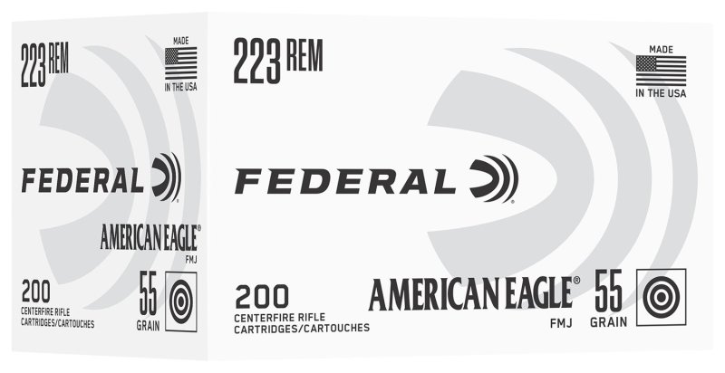 Federal AE223C 223 Rem 55gr FMJ 200 Rounds