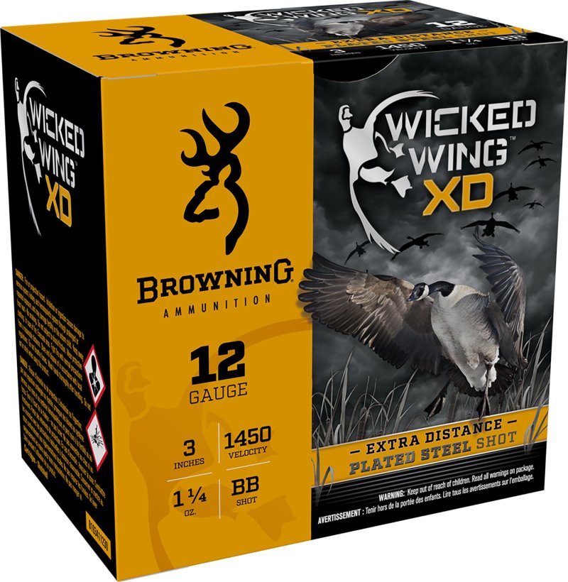 Browning Wicked Wing XD Extra Distance 12 Gauge 3" 1 1/4 oz 1450 fps BB Shot