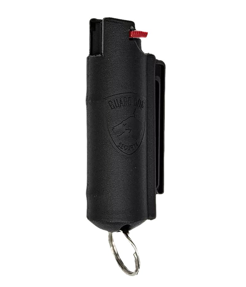 GuardDog Quick Action Red Pepper 16 ft 1.20 In Black Belt Clip Keychain