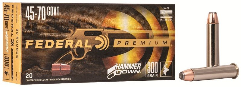 Federal Premium HammerDown 45-70 Govt 300 Grain Bonded Soft Point 20 Rounds