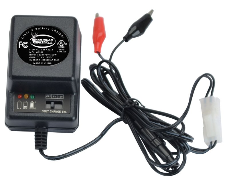 GSM Outdoors BL-C6/12 6/12V 500mA Battery Charger DC Output