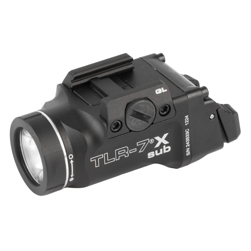 Streamlight TLR-7 Weapon Light Fits Glock 43X/48 MOS/Rail 500 Lumens Output White LED Light 141 Meters Beam Rail Grip Clamp Mount Black Anodized Aluminum