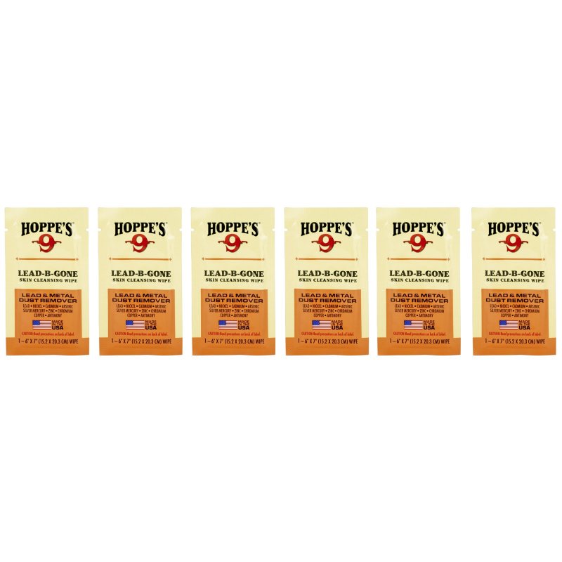 Hoppe's Lead-B-Gone Wipes 6-Pack, Removes 99.9% of Metal Contaminants