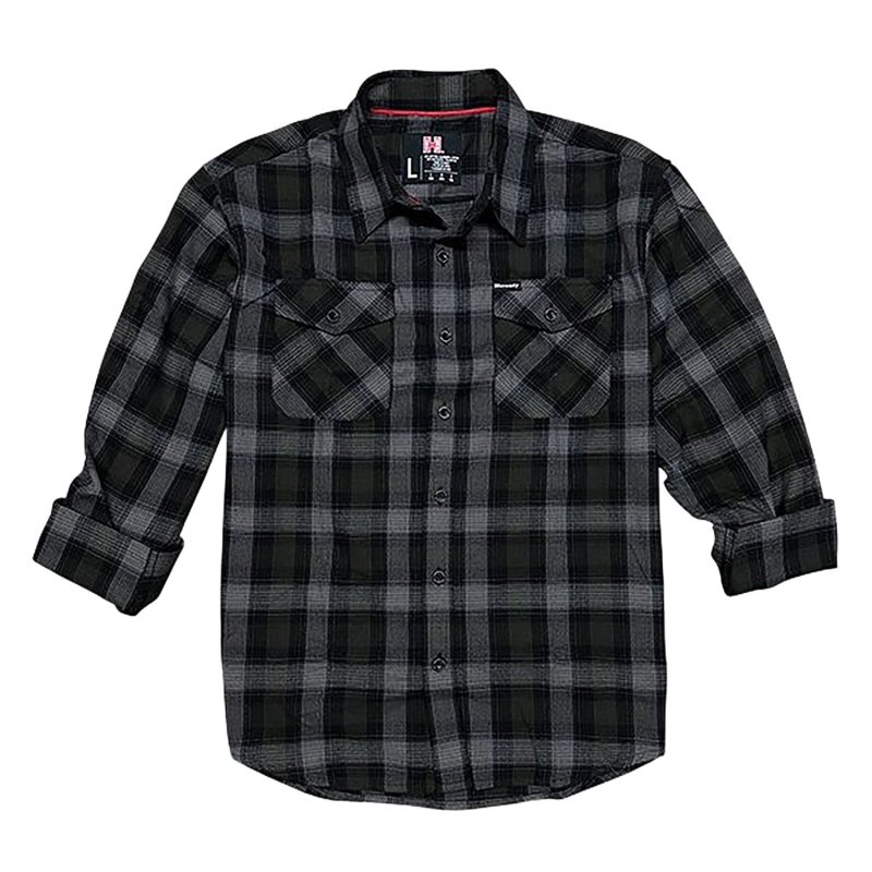 Hornady 32214 Flannel Shirt XL Olive/Black/Gray Cotton-Polyester