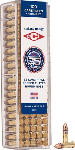 CCI Mini-MAG 22LR 40GR Lead-RN 1235FPS 100RD 50BX/CS 75TH