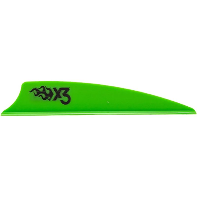 Bohning X3 Vanes Neon Green 2.25 In 100 Pack Lightweight Heat Vane