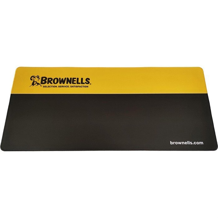 Brownells Non-Slip Benchmat Deskpad 35.43X17.7 Dark Brown & Yellow