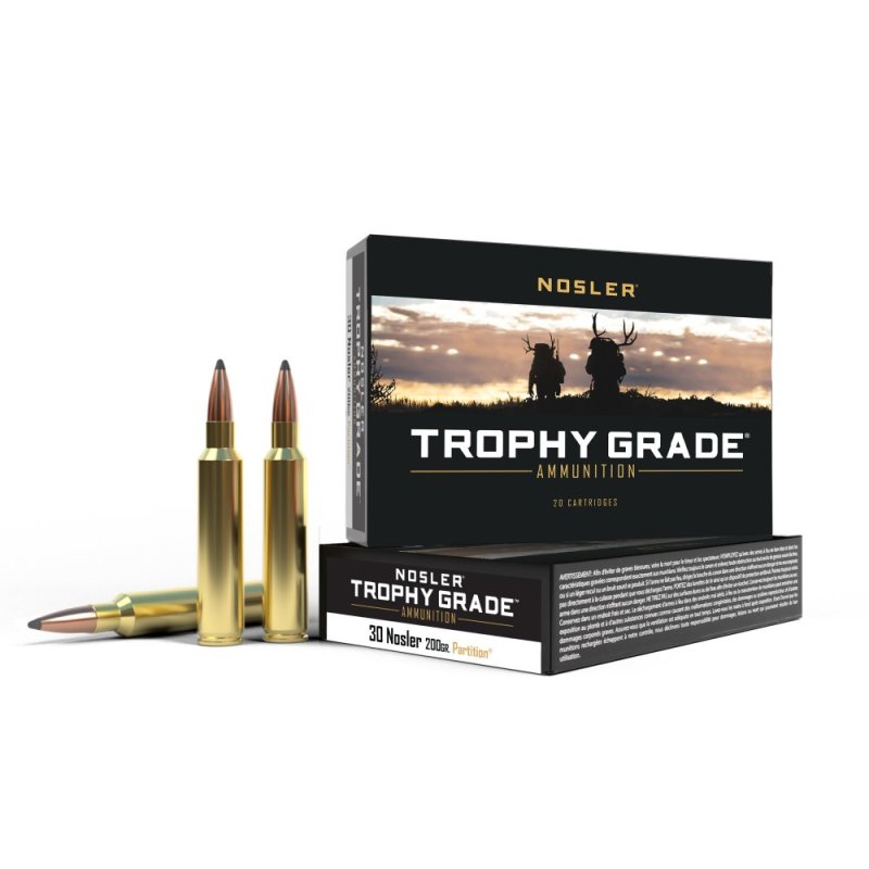 Nosler 61230 Trophy Grade 30 Nosler 200gr PT SP Ammo 20 Rounds