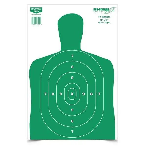 Birchwood Casey Eze-Scorer BC-27 Green 12x18 Paper Target 100 Pack