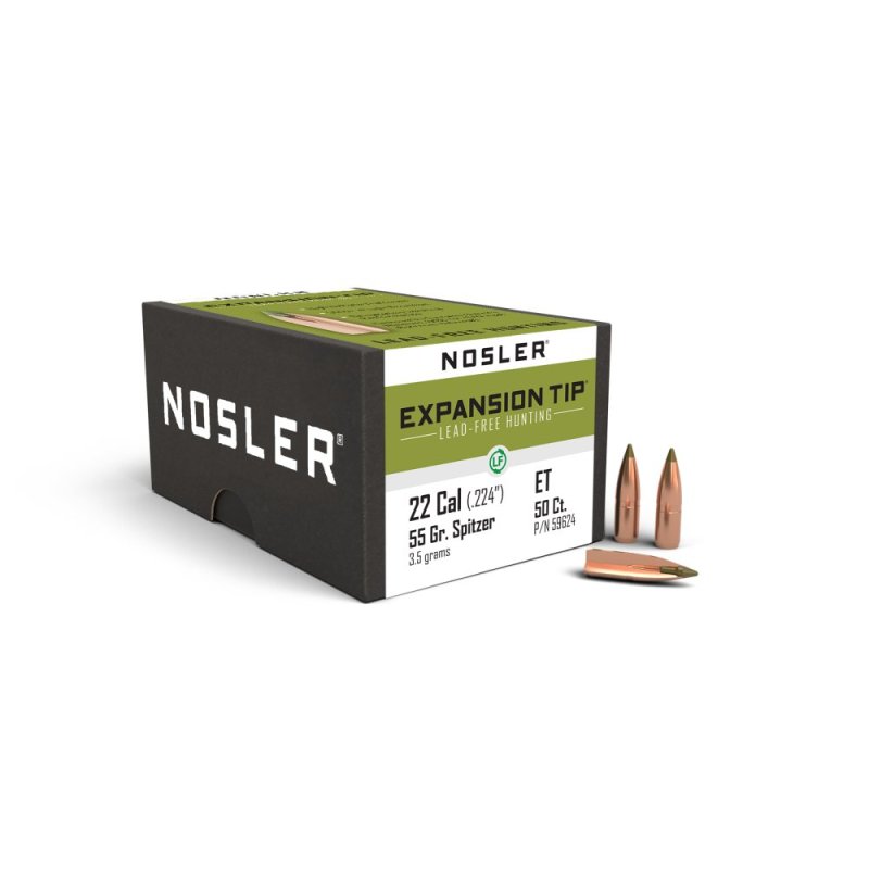 Nosler E-Tip Bullets 22 Caliber 55 Grains Spitzer Point Per 50 Md: