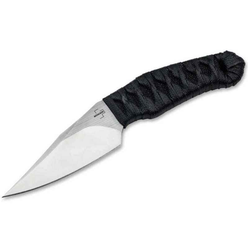 BOKER 302 3.3In Plain Edge Clip SSTN Black Nylon Handle