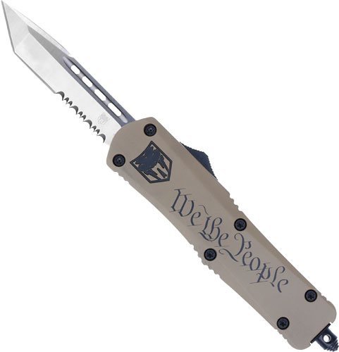 Cobratec FS3 OTF We The People 3" Tanto Serrated Knife MWTPFS3TS
