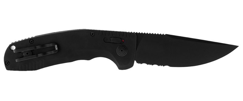 SOG-Tac BL/PS 3.5" D2 Black Scales Automatic Knife